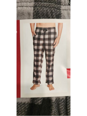 Lucky Brand Men's XL Black Gray Buffalo Plaid Cloud Soft Fleece Sleep Pants NWT